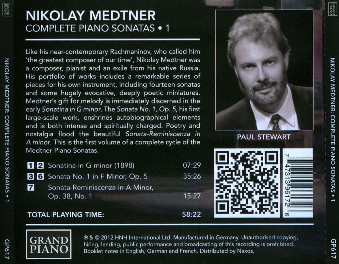 Medtner: Complete Piano Sonatas, Vol. 1 cover art