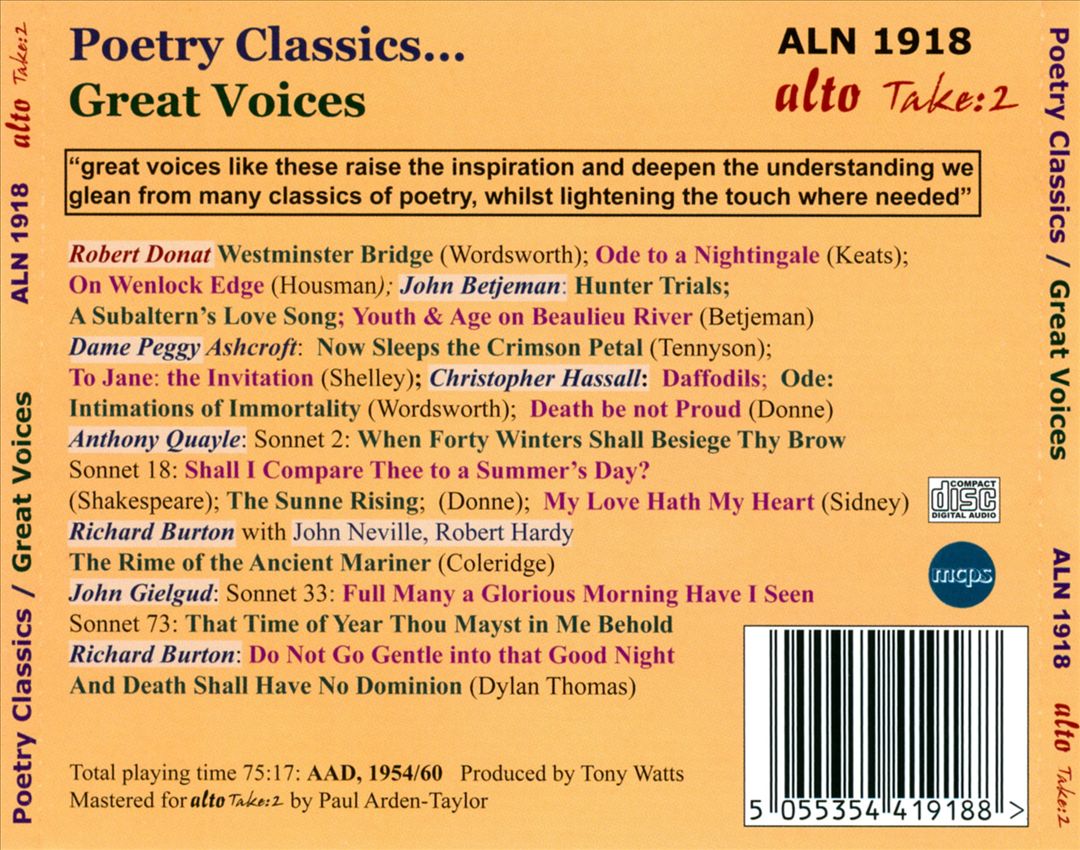 Poetry Classics: Great Voices cover art