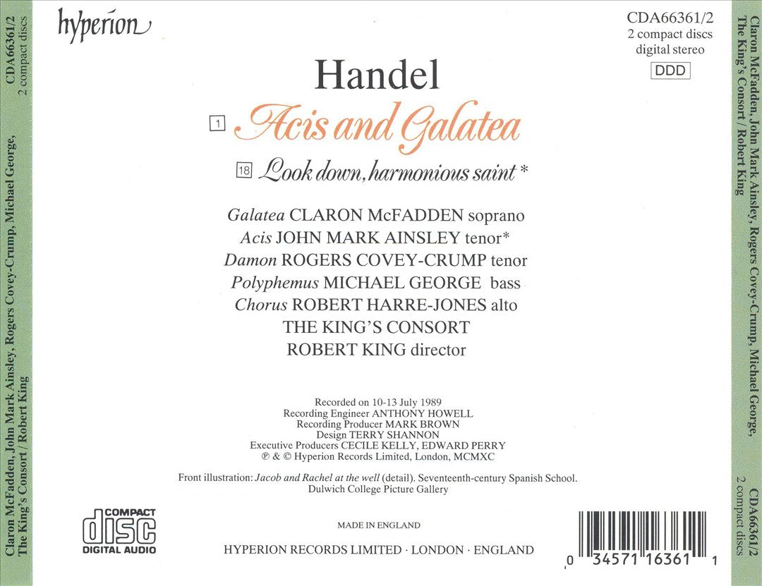 Handel: Acis and Galatea; Look down, harmonious saint cover art