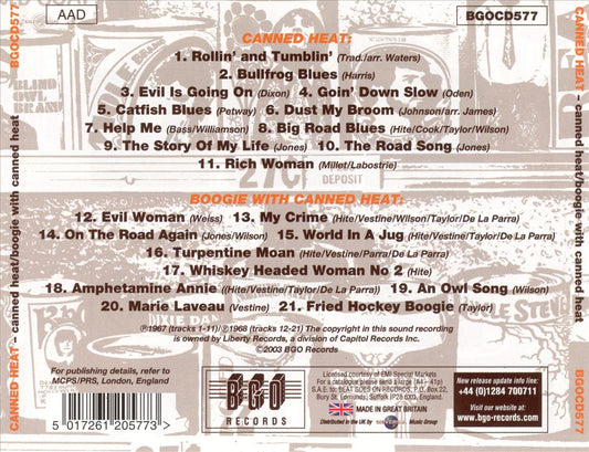 Canned Heat/Boogie with Canned Heat cover art
