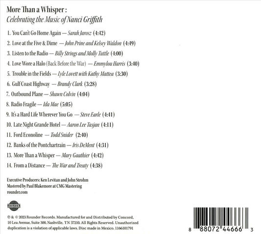More Than a Whisper: Celebrating the Music of Nanci Griffith cover art