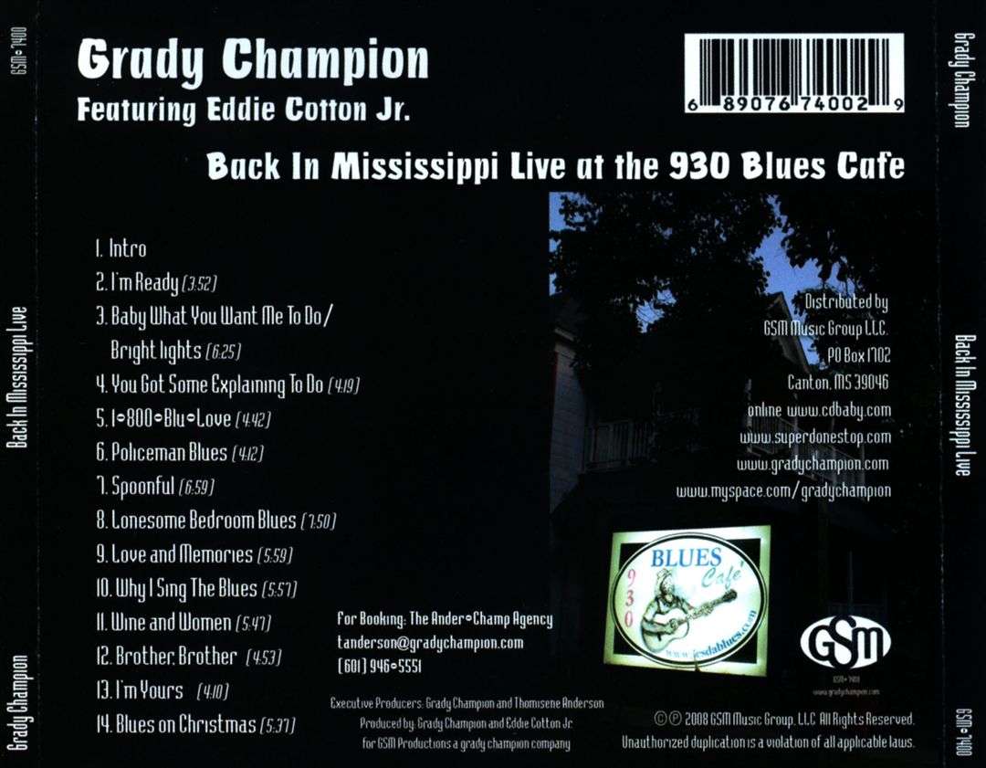 Back in Mississippi: Live at the 930 Blues Cafe cover art
