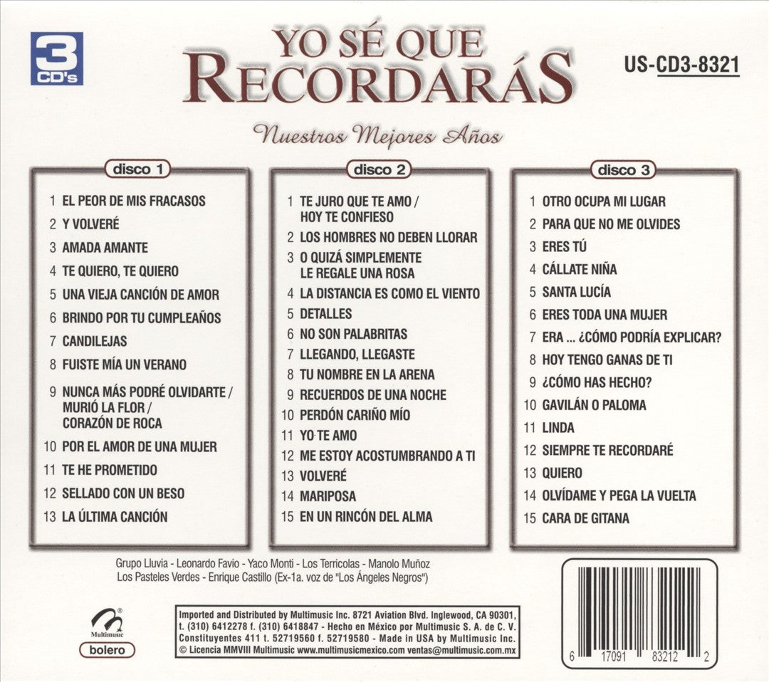 Yo Se Que Recordaras cover art