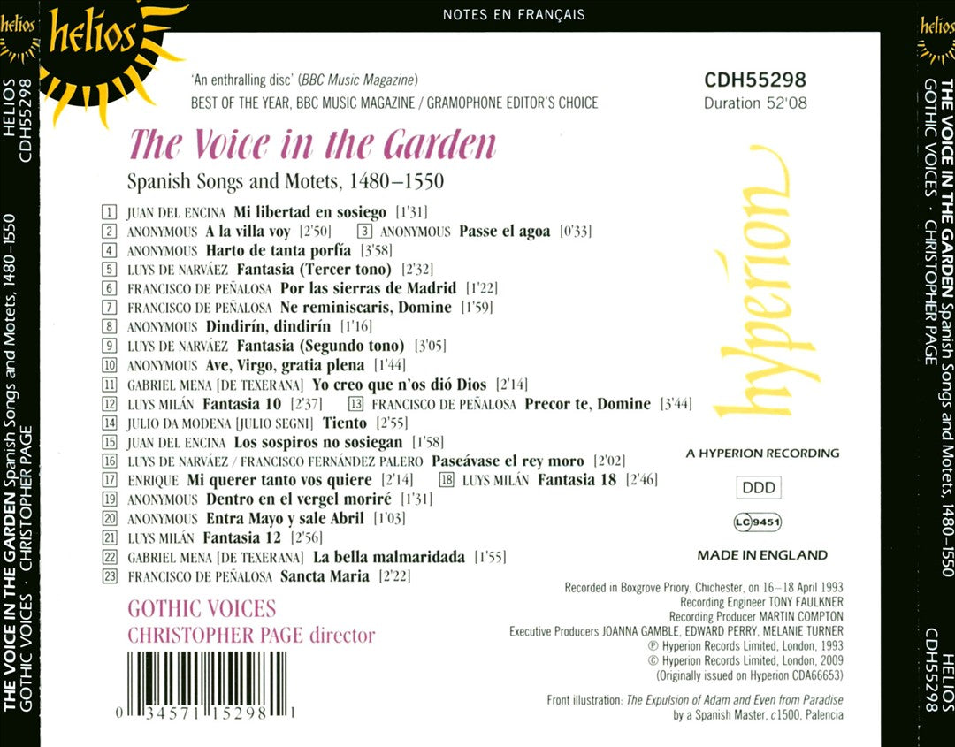 The Voice in the Garden: Spanish Songs & Motets, 1480-1550 cover art