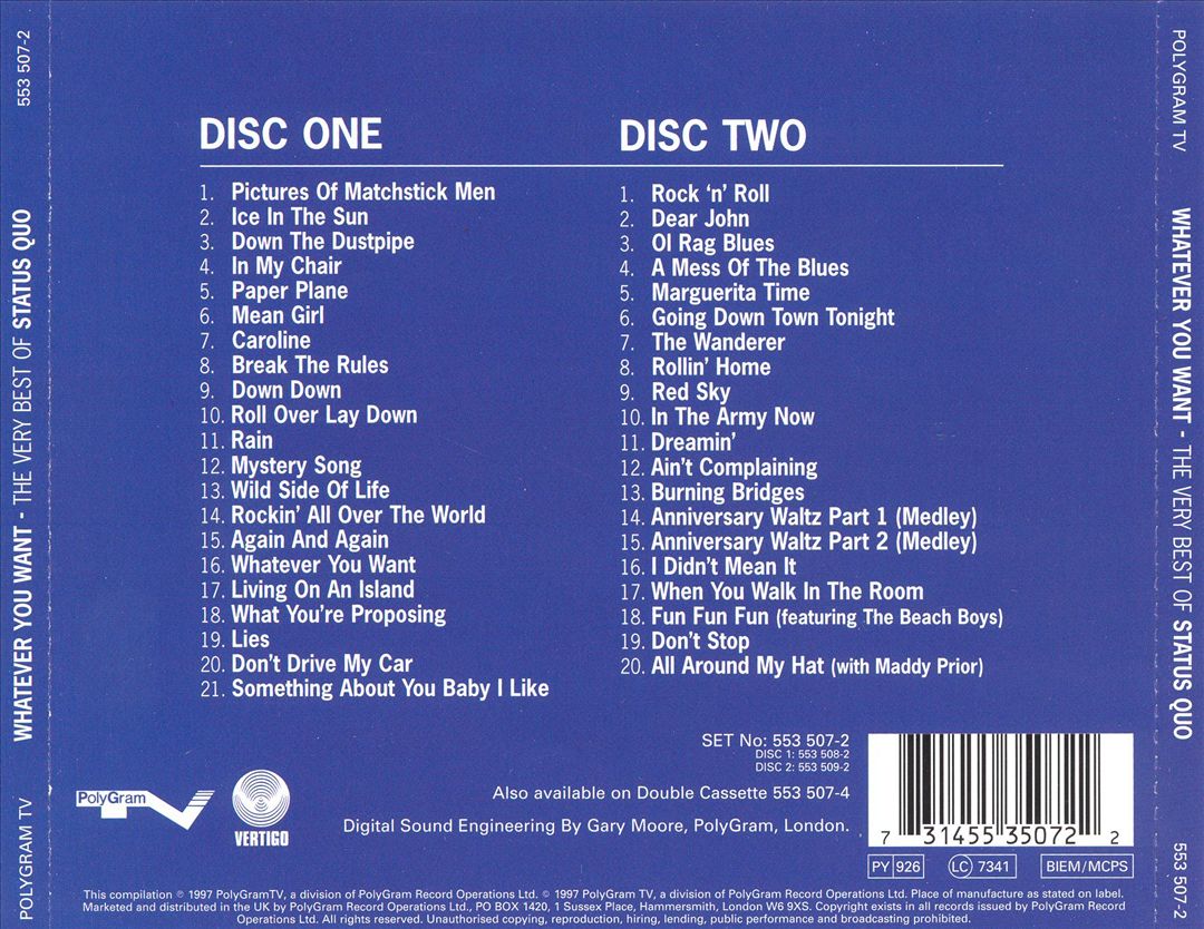 Whatever You Want: The Best of Status Quo cover art