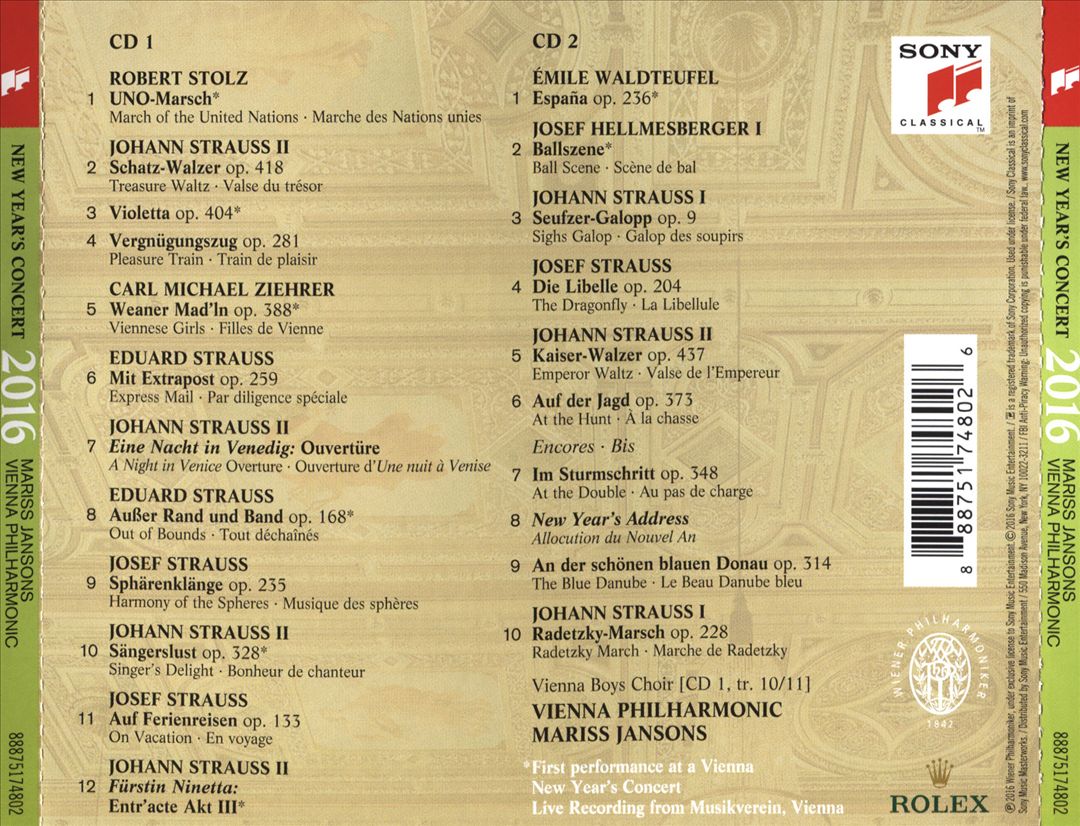 New Year's Concert 2016 cover art