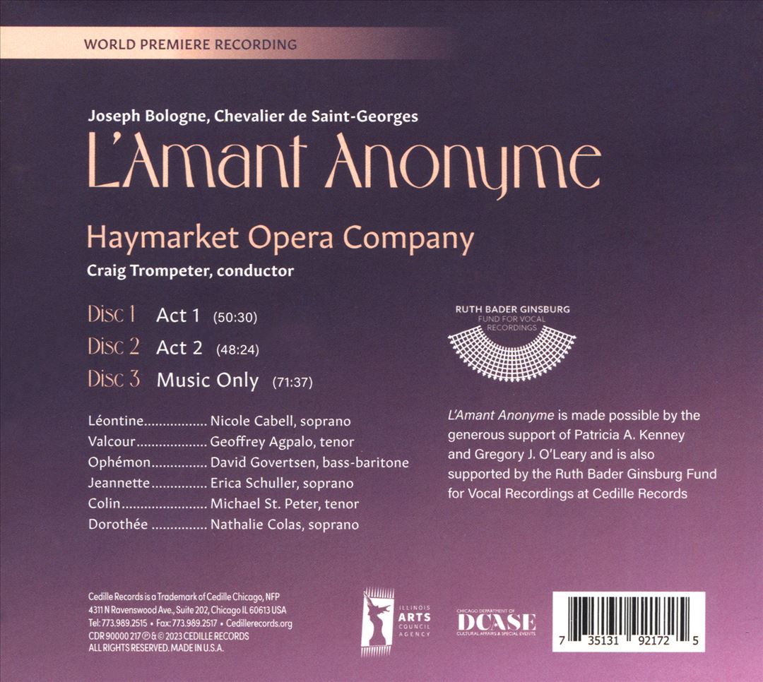 Saint-Georges: L'Amant Anonyme cover art