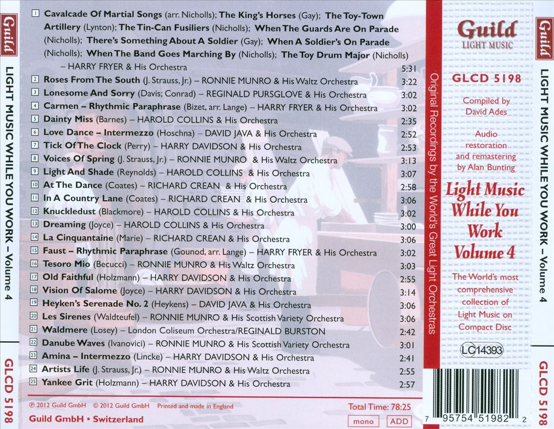 Golden Age of Light Music: Light Music While You Work, Vol. 4 cover art