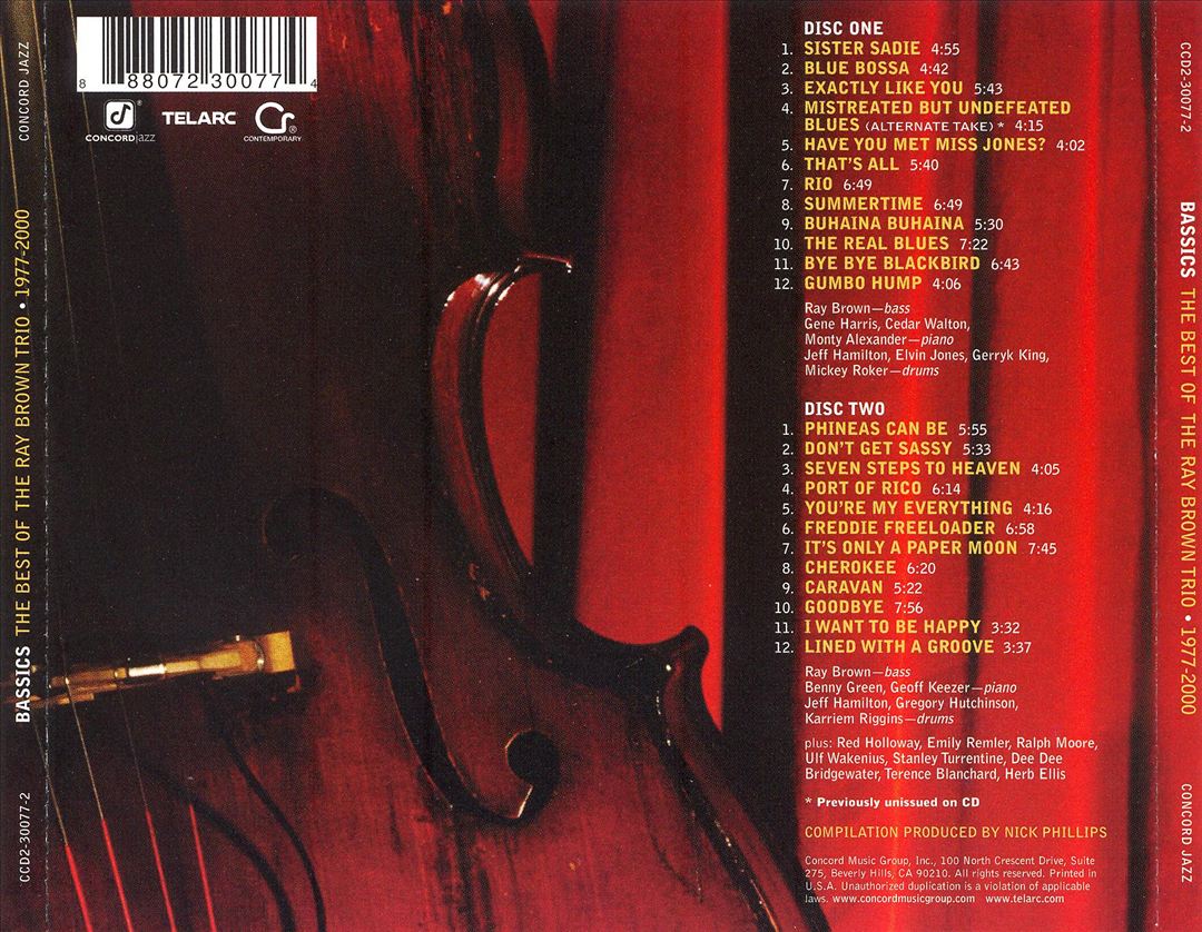 Bassics: Best of Ray Brown Trio 1977-2000 cover art
