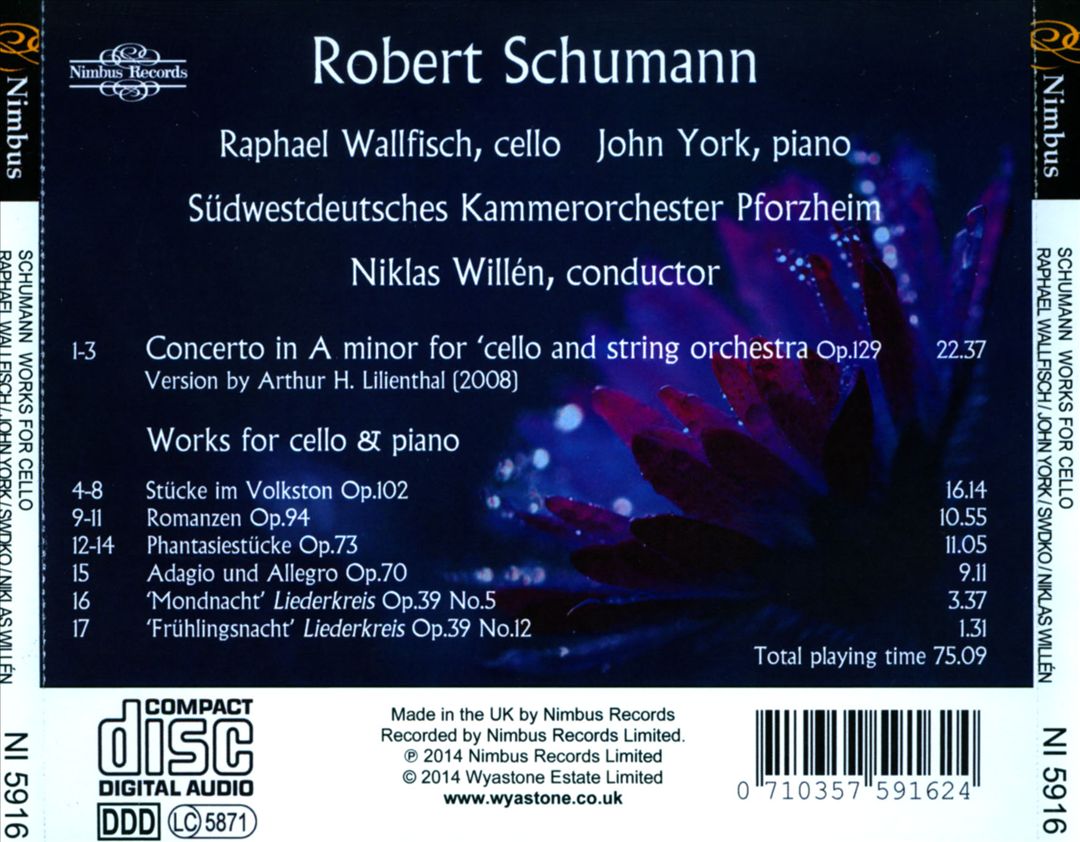 Schumann: Cello Concerto; Works for Cello & Piano cover art