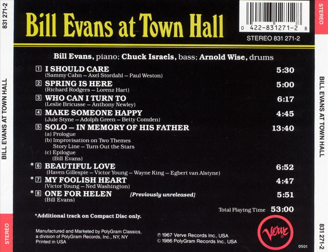 At Town Hall, Vol. 1 cover art