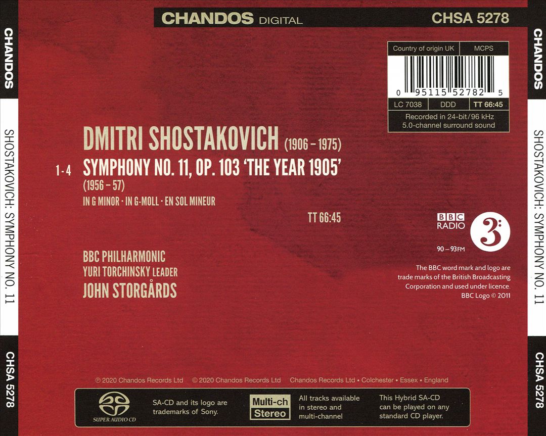 Shostakovich: Symphony No. 11 ' The Year 1905' cover art