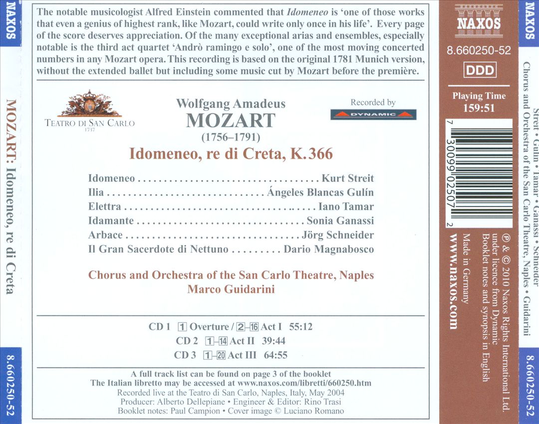 Mozart: Idomeneo, re di Creta cover art