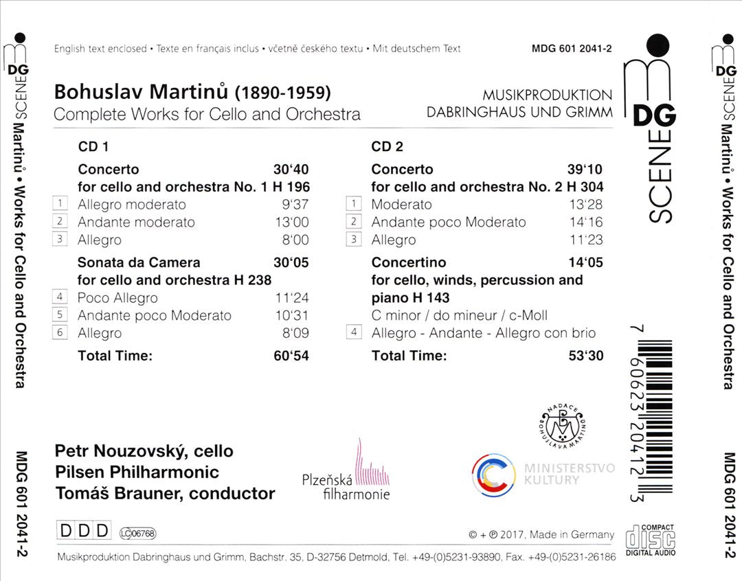 Bohuslav Martinu: Complete Works for Cello and Orchestra cover art