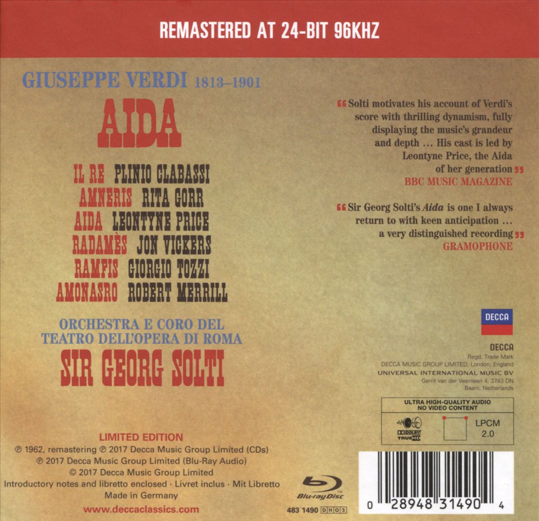 Verdi: Aida cover art