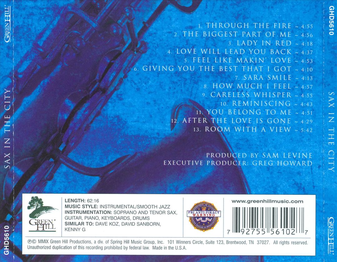 Sax in the City cover art