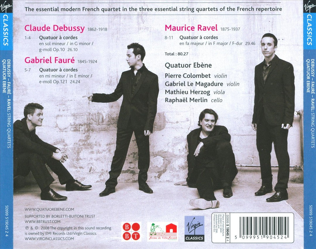 Debussy, Fauré, Ravel: String Quartets cover art