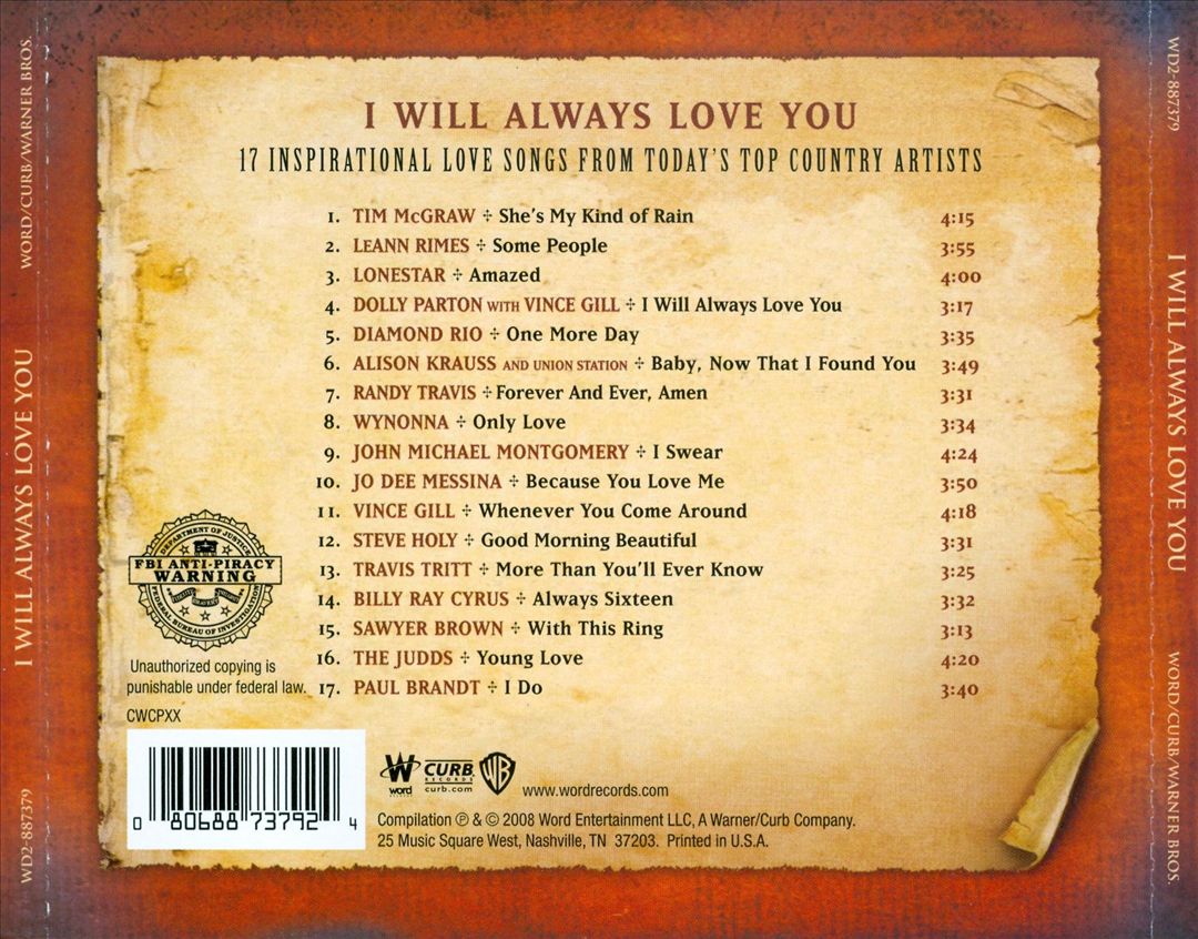 I Will Always Love You [Word] cover art
