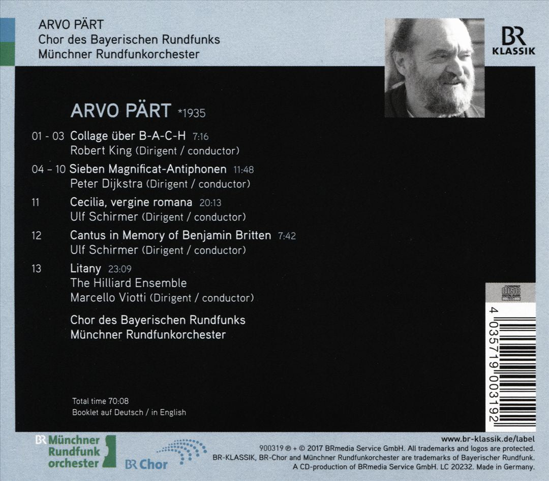 Arvo Part: Live cover art