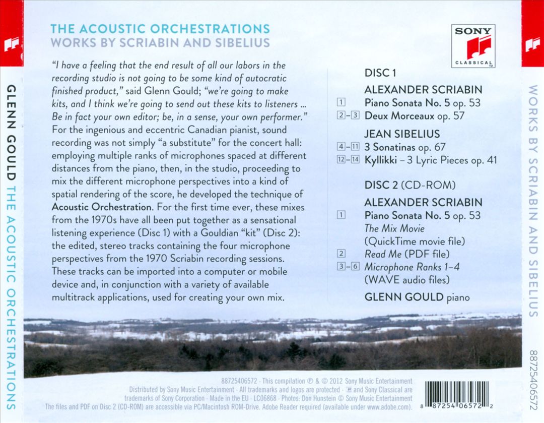 Glenn Gould: The Acoustic Orchestrations - Works by Scriabin and Sibelius [+ Bonus CD-ROM] cover art
