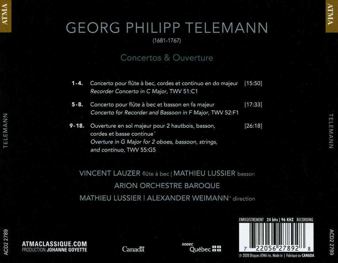 Telemann: Concertos & Ouverture cover art