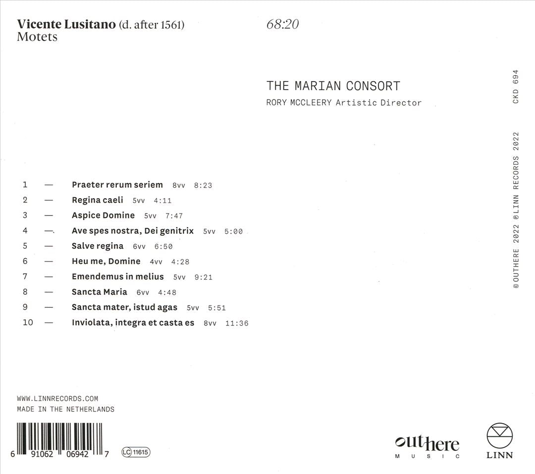 Vincente Lusitano: Motets cover art