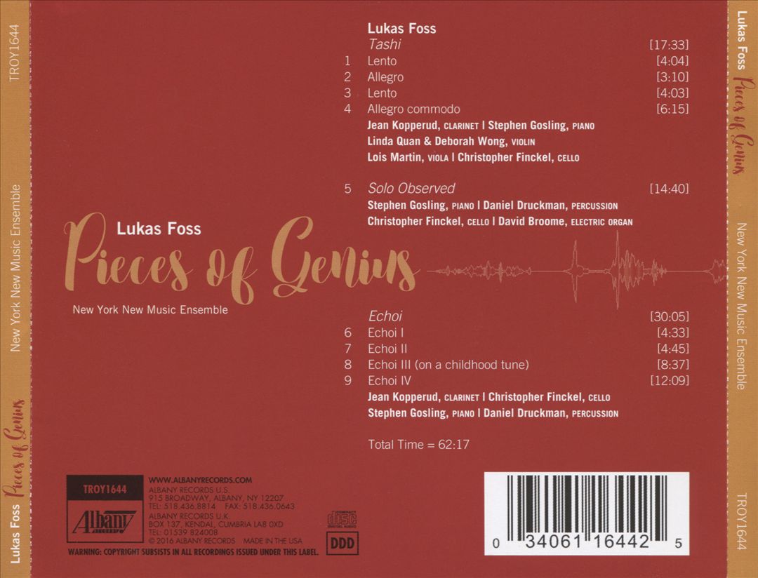 Lukas Foss: Pieces of Genius cover art