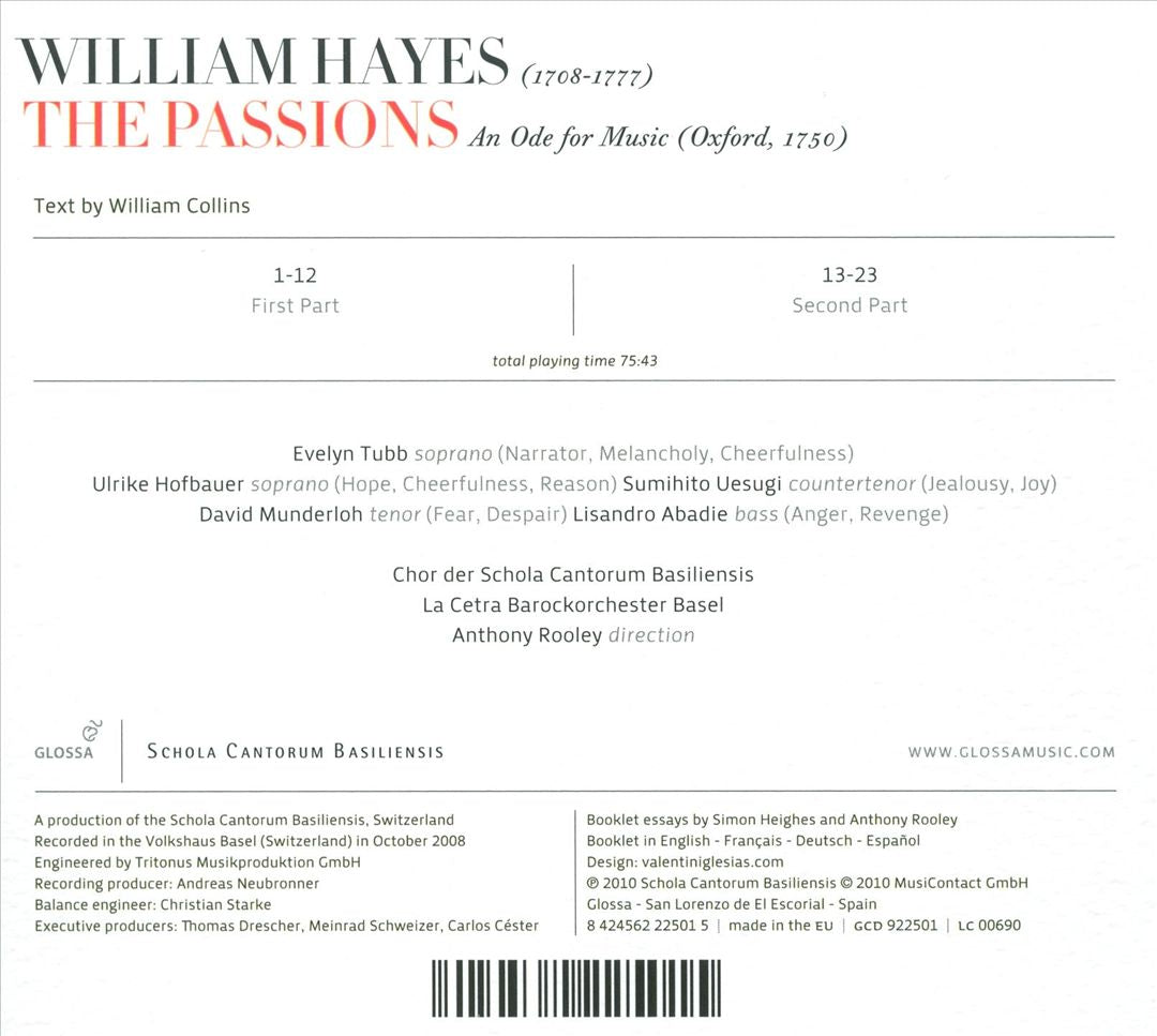 William Hayes: The Passions cover art