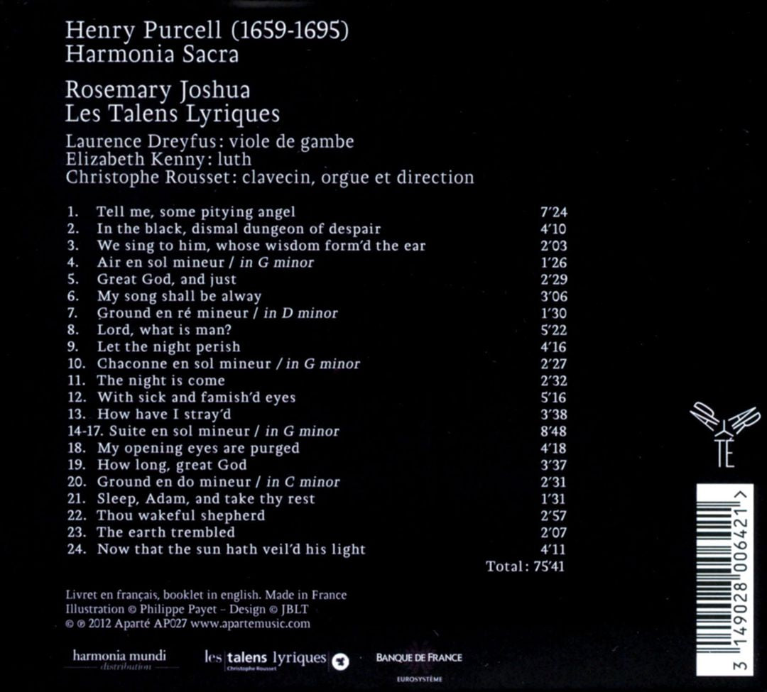 Henry Purcell: Harmonia Sacra cover art