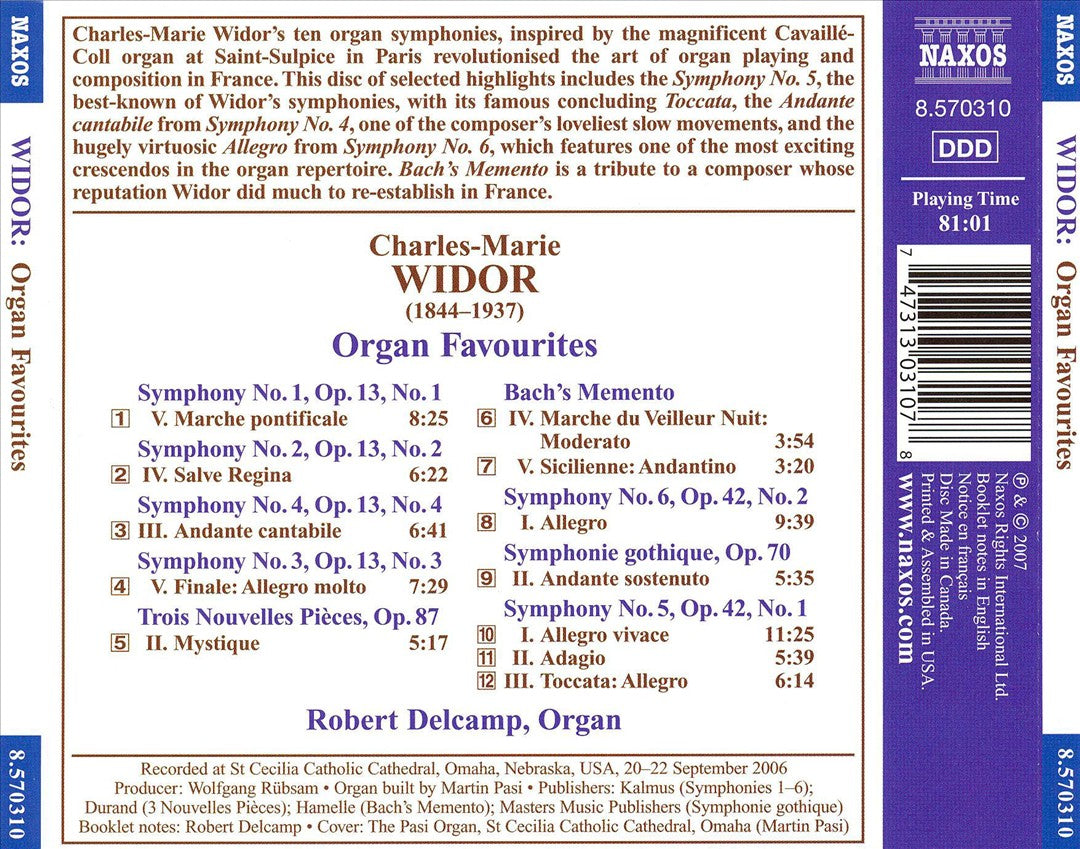 Widor: Organ Favourites cover art