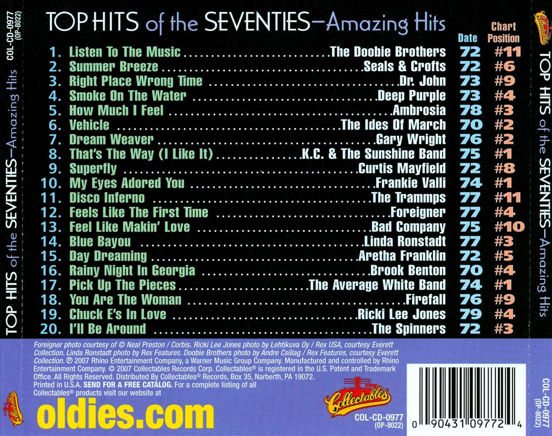 Top Hits of the Seventies: Amazing Hits cover art