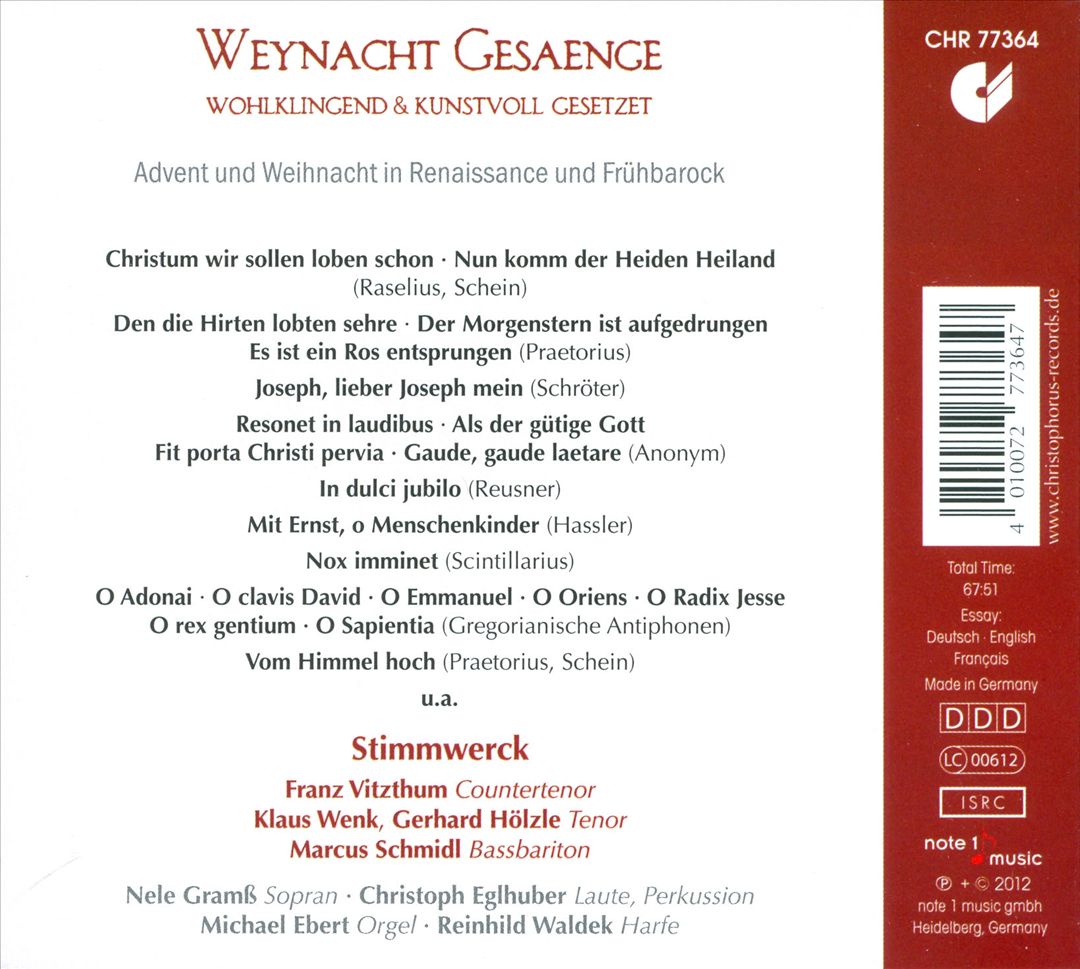 Weynacht Gesaenge cover art