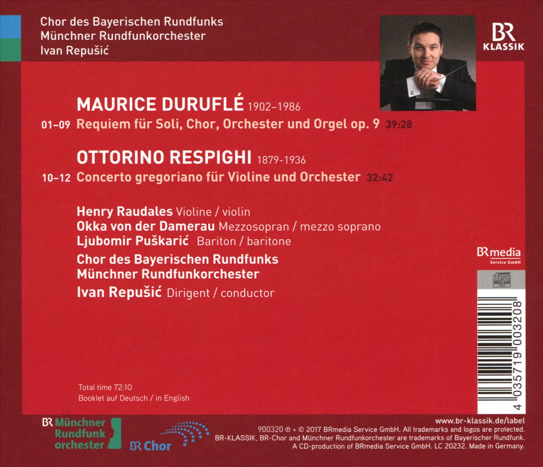 Maurice Duruflé: Requiem; Ottorino Respighi: Concerto gregoriano cover art