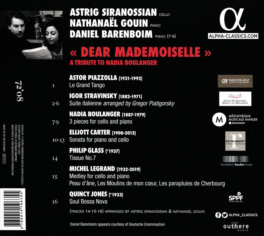 Dear Mademoiselle: A Tribute to Nadia Boulanger cover art