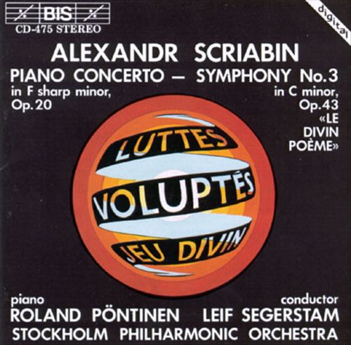 Alexander Scriabin: Piano Concerto in F Sharp Minor, Op.20; Symphony No.3 in C Minor,Op.43 cover art