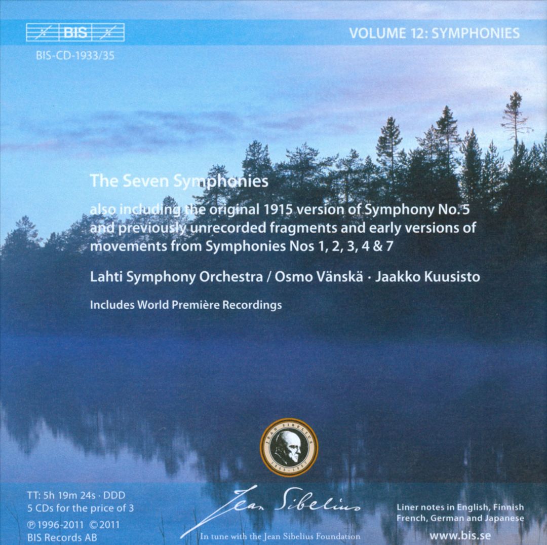 Sibelius Edition, Vol. 12: Symphonies cover art