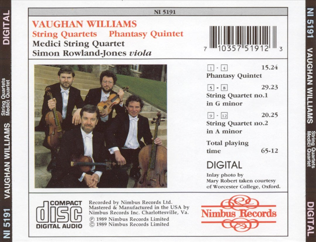 Vaughan Williams: The String Quartets; Phantasy Quintet cover art