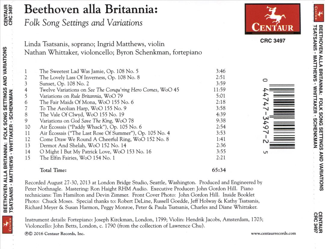 Beethoven alla Britannia: Folk Song Settings and Variations cover art
