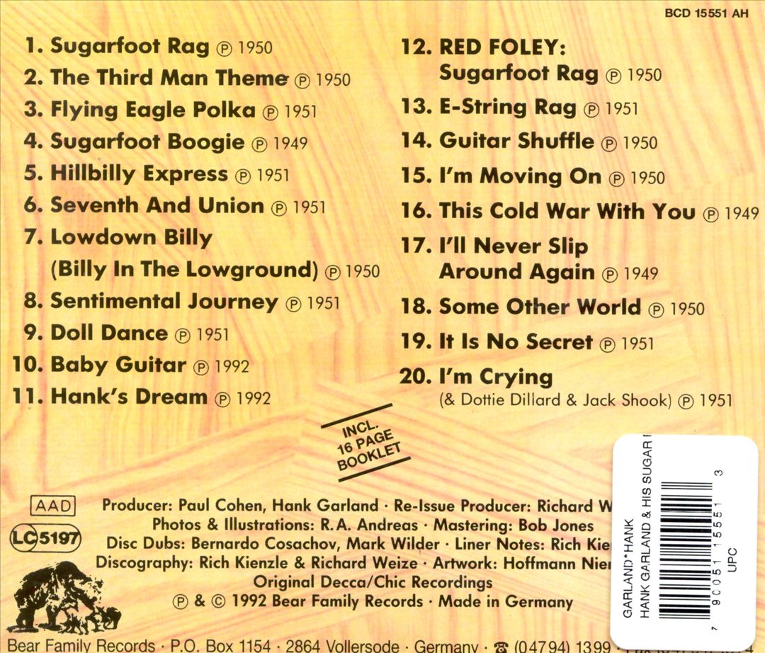Hank Garland & His Sugar Footers cover art