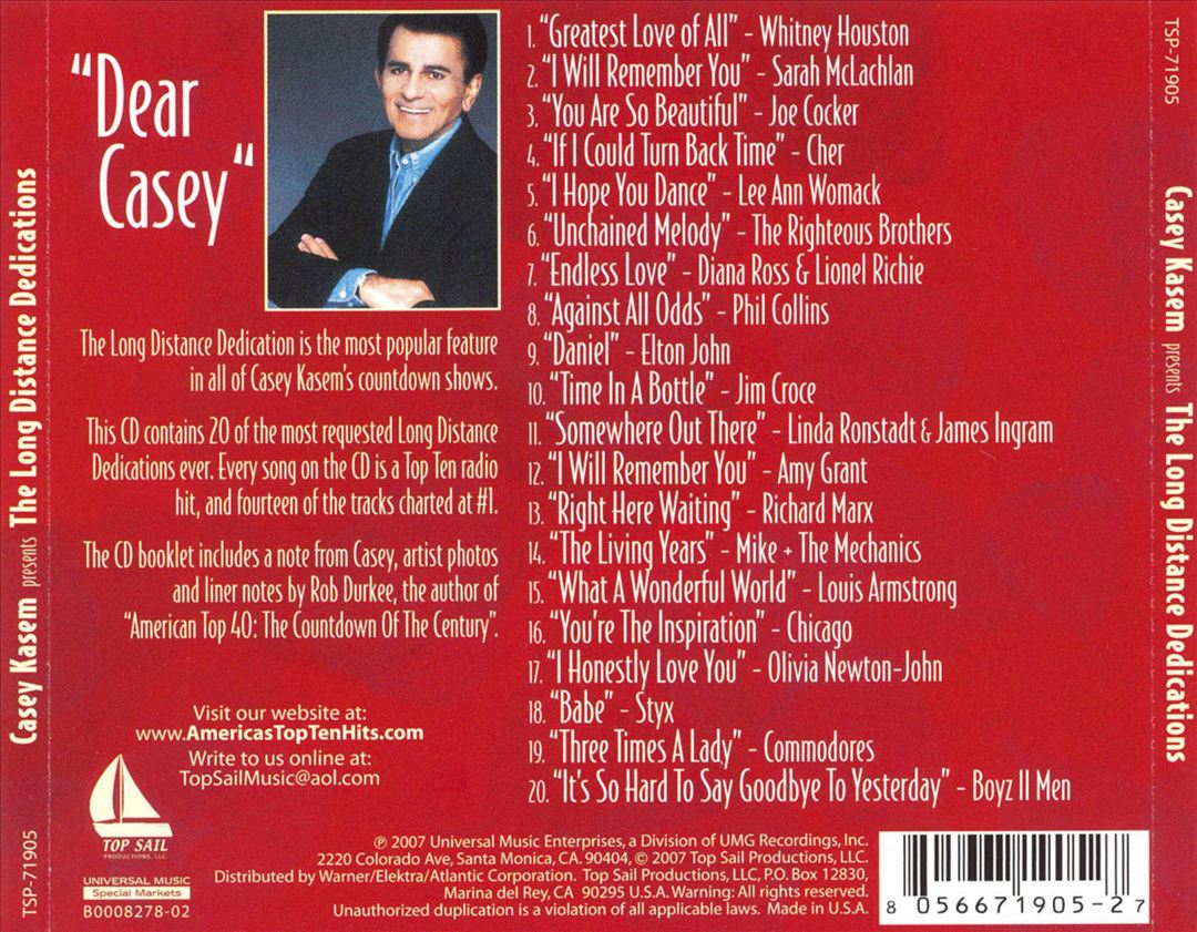 Casey Kasem Presents: The Long Distance Dedications cover art