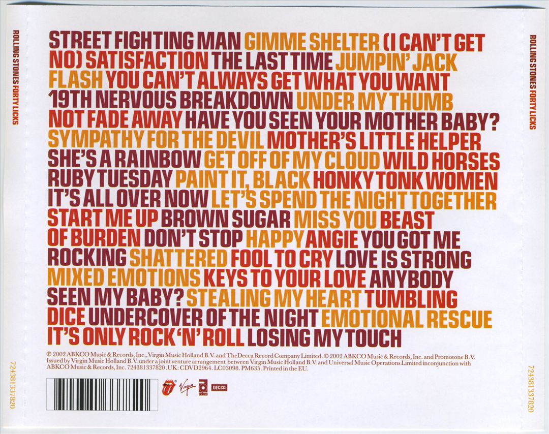 Forty Licks cover art
