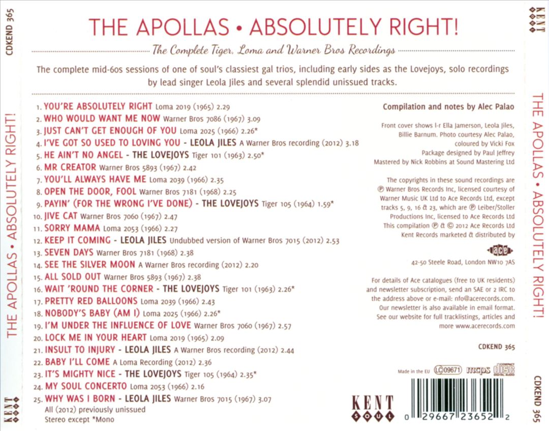 Absolutely Right!: The Complete Tiger, Loma and Warner Bros. Recordings cover art