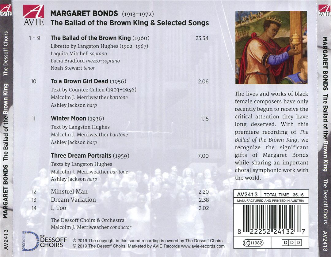 Margaret Bonds: The Ballad of the Brown King & Selected Songs cover art