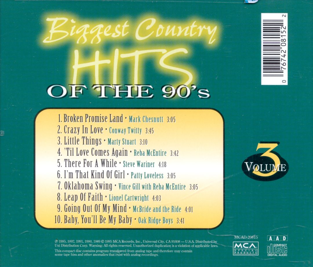 Biggest Country Hits of the 90s, Vol. 3 cover art