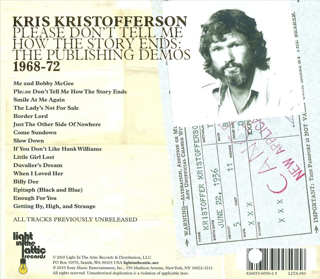 Please Don't Tell Me How the Story Ends: The Publishing Demos 1968-1972 cover art