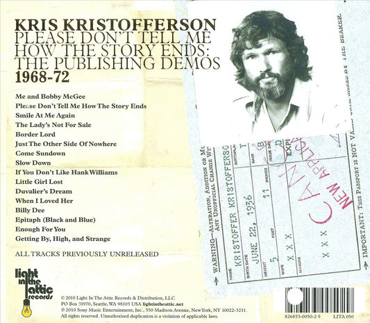 Please Don't Tell Me How the Story Ends: The Publishing Demos 1968-1972 cover art