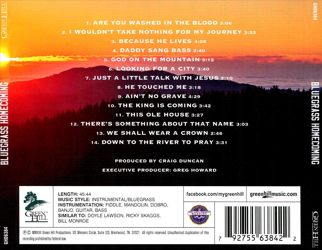 Bluegrass Homecoming: Traditional Hymns & Southern Gospel Favorites cover art
