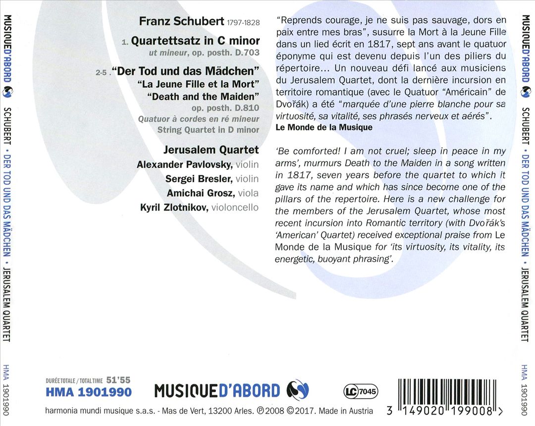 Schubert: Der Tod und das Mädchen cover art