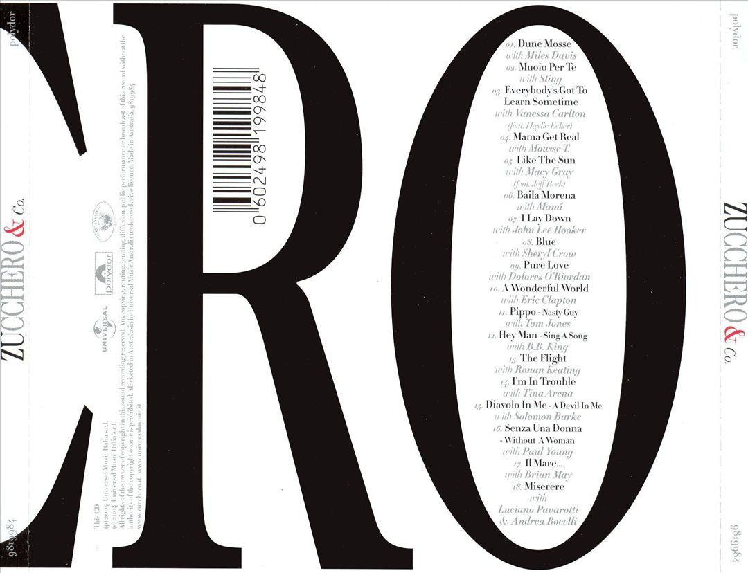Zucchero & Co. [Australia 18 Tracks] cover art