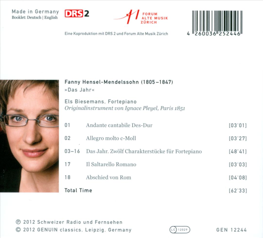 Fanny Hensel-Mendelssohn: Das Jahr cover art